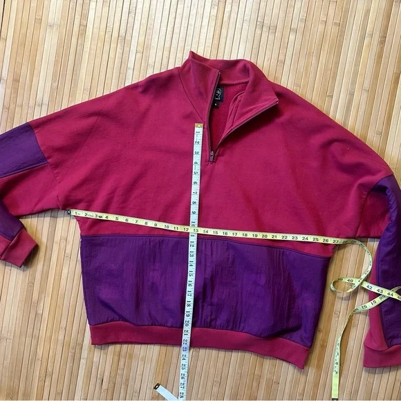 BRAIN DEAD GASTROMANIAC OVERLAY HALF
ZIP FLEECE - MAROON Men’s LARGE - Picture 3 of 8